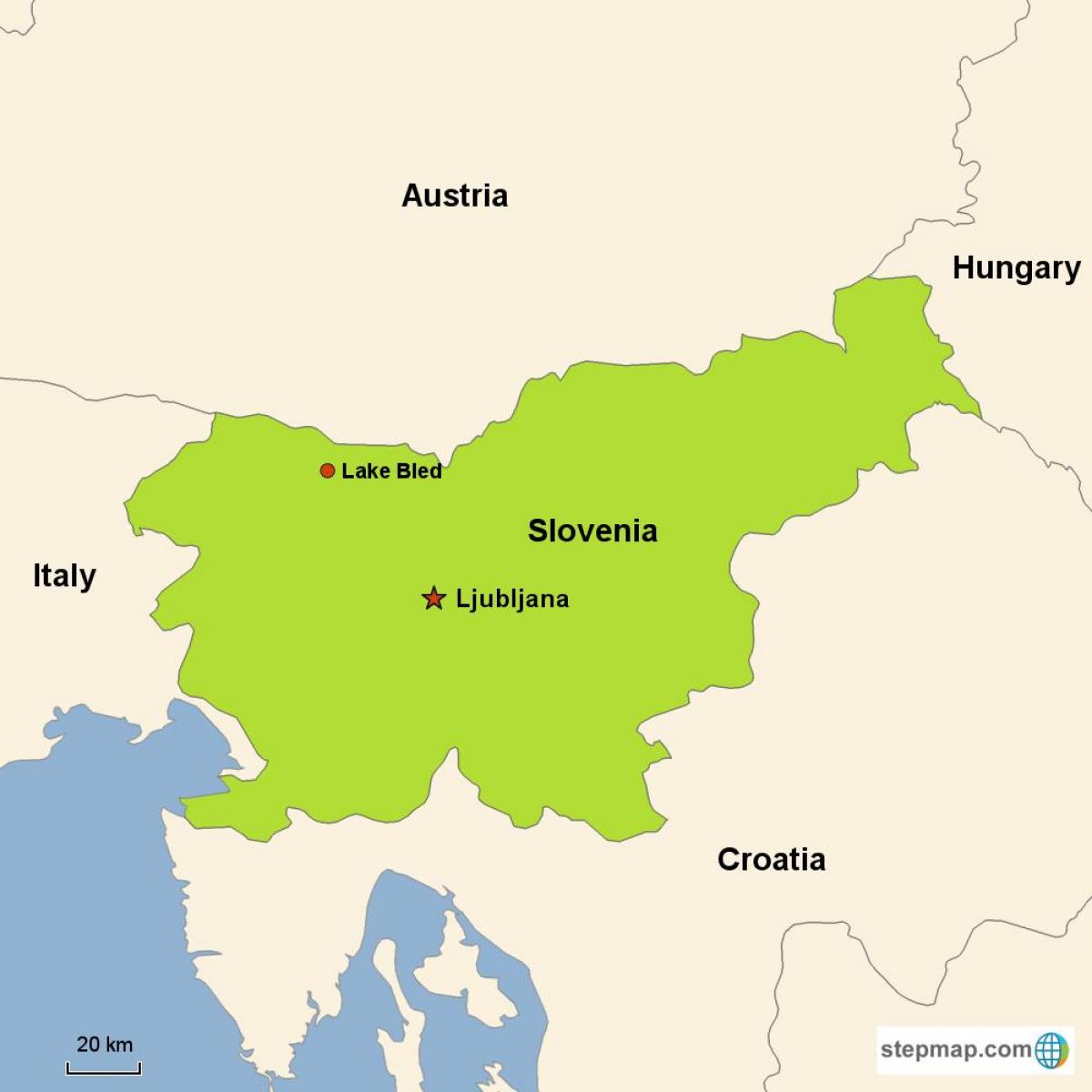 Žemėlapis ljubljana Slovėnija