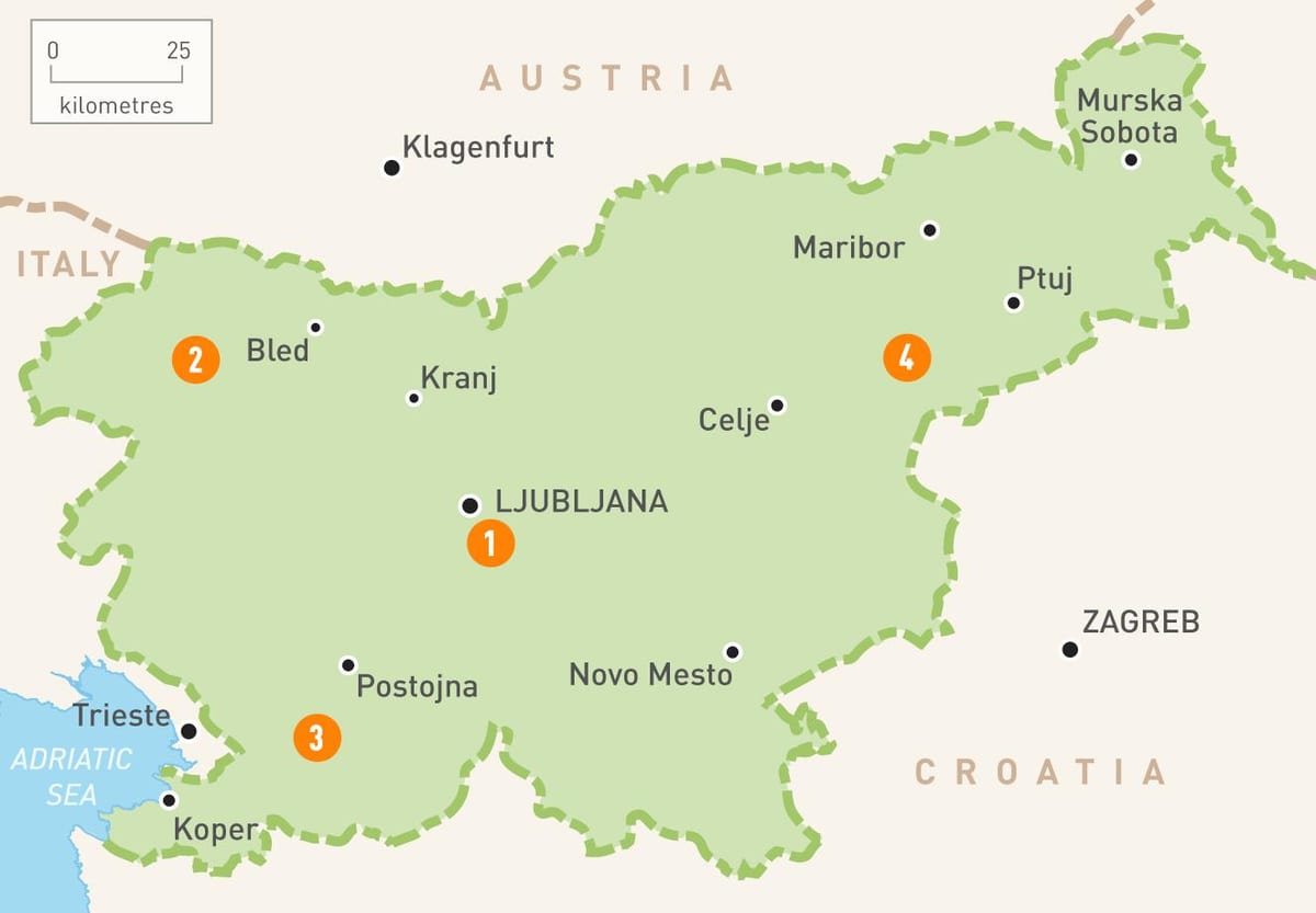 Žemėlapis novo mesto Slovėnija