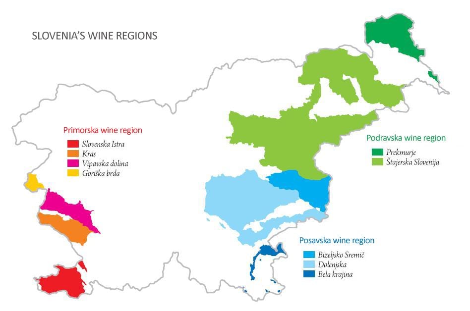 Žemėlapis Slovėnija vyno