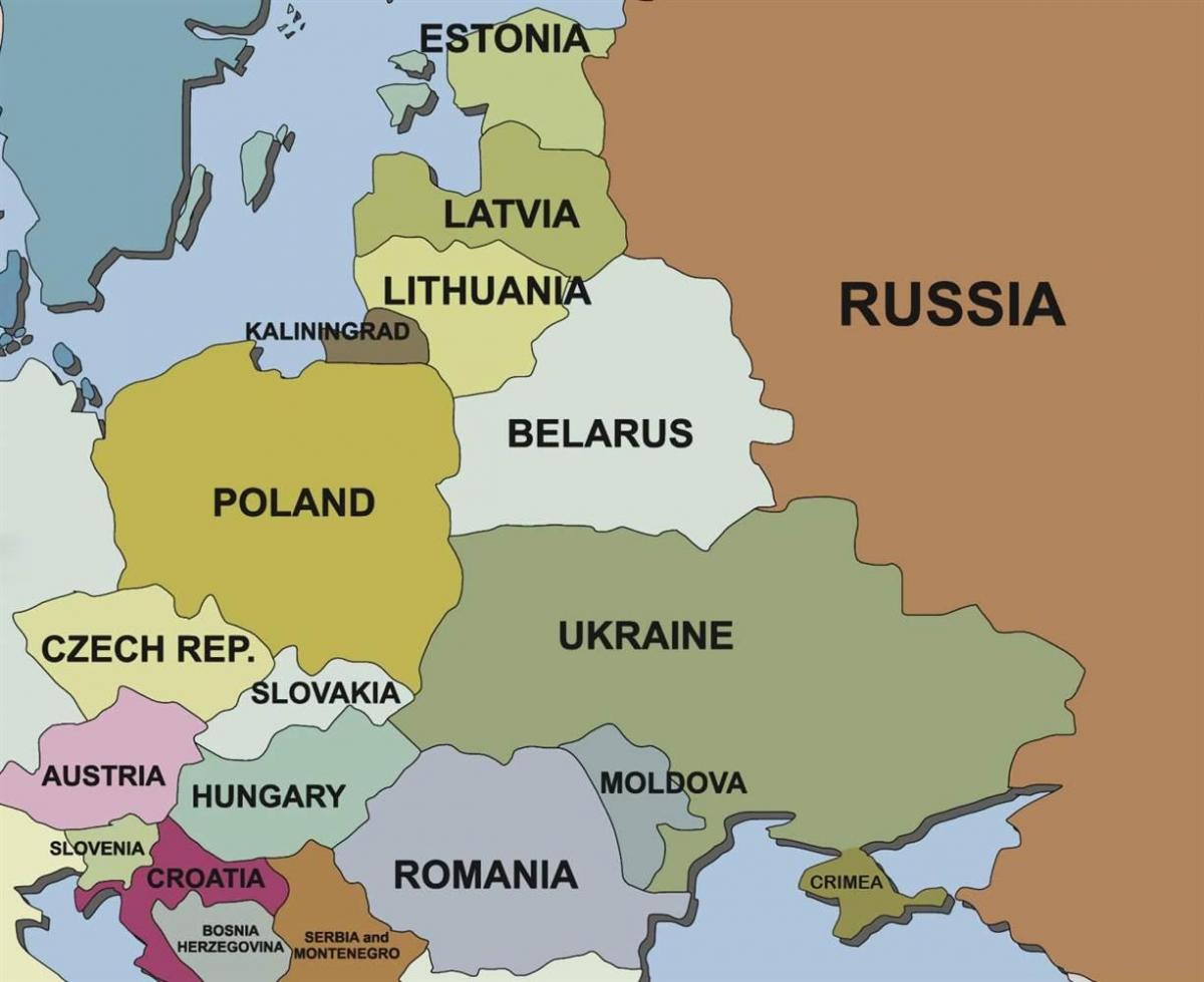 Žemėlapis Slovėnija ir kaimyninėse šalyse