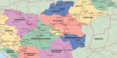 Žemėlapis politinių Slovėnija