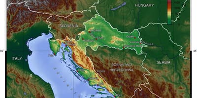 Žemėlapis Slovėnija topografinis
